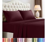 Utopia Bedding Set di fogli da letto in microfibra spazzolata, 4 pezzi, per letto King Bedding - Shrinkage & Fade Resistant - Soft Sheets - Easy Care (King, Burgundy)