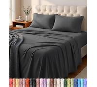 Utopia Bedding Set di lenzuola complete, set di 4 lenzuola in jersey di cotone, morbide ed elastiche (completo, grigio scuro)
