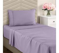 Utopia Bedding Set di lenzuola doppie in microfibra spazzolata, morbide, include 1 lenzuolo con angoli, 1 lenzuolo piatto e 1 federa, con tasca profonda (lavanda)