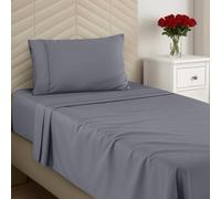 Utopia Bedding Set di lenzuola doppie in microfibra spazzolata, morbide lenzuola per letto singolo, lussuose lenzuola con lenzuolo con angoli, lenzuolo piatto e 1 federa, con tasca profonda (grigio)