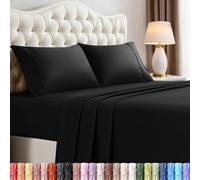 Utopia Bedding Set di lenzuola in microfibra, 4 pezzi, colore: nero