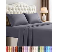 Utopia Bedding Set di lenzuola in microfibra, 4 pezzi, per letto matrimoniale, colore grigio