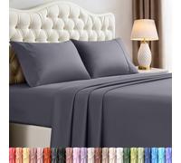 Utopia Bedding Set di lenzuola per letto California King, in microfibra spazzolata, resistente al restringimento e allo sbiadimento, facile da pulire, 4 pezzi, colore grigio