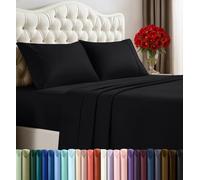 Utopia Bedding Set di lenzuola per letto king size, 4 pezzi, in microfibra spazzolata, resistente al restringimento e allo sbiadimento, facile da pulire (king size, nero)