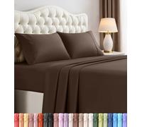 Utopia Bedding Set di lenzuola per letto king size, 4 pezzi, microfibra spazzolata, resistente al restringimento e allo sbiadimento, facile da pulire (King, Brown)