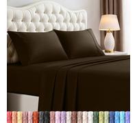 Utopia Bedding Set di lenzuola per letto king size, 4 pezzi, microfibra spazzolata, resistente al restringimento e allo sbiadimento, facile da pulire (King, Brown)