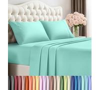 Utopia Bedding Set di lenzuola per letto king size, in microfibra spazzolata, resistente al restringimento e allo sbiadimento, facile da pulire (king size, blu spa)