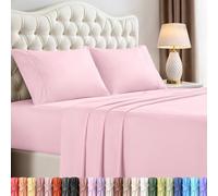 Utopia Bedding, set di lenzuola per letto matrimoniale, 4 pezzi, in microfibra spazzolata, resistenti al restringimento e allo scolorimento, facili da pulire (rosa)