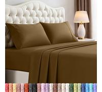 Utopia Bedding Set di lenzuola per letto matrimoniale Cal King Size, in microfibra morbida e traspirante, include 1 lenzuolo con angoli, 1 lenzuolo piano e 2 federe (moka)