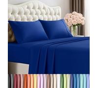 Utopia Bedding, set di lenzuola per letto matrimoniale king size, 4 pezzi, in microfibra spazzolata, resistenti al restringimento e allo scolorimento, facili da pulire (blu reale)