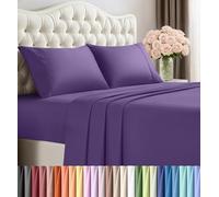 Utopia Bedding, set di lenzuola per letto matrimoniale king size, 4 pezzi, in microfibra spazzolata, resistenti al restringimento e allo scolorimento, facile manutenzione (melanzana)
