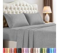Utopia Bedding, set di lenzuola per letto misura queen, 4 pezzi, in microfibra spazzolata, resistenti al restringimento e allo scolorimento, facile manutenzione (queen, grigio screziato)