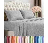 Utopia Bedding, set di lenzuola per letto misura queen, 4 pezzi, in microfibra spazzolata, resistenti al restringimento e allo scolorimento, facile manutenzione (queen, grigio screziato)