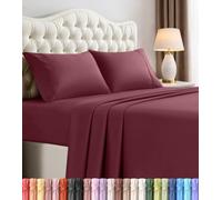 Utopia Bedding Queen Bed Sheets Set - 4 Piece Bedding - Brushed Microfiber - Shrinkage and Fade Resistant - Easy Care (Queen, Burgundy)