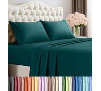 Utopia Bedding Set di lenzuola per letto singolo, 3 pezzi, in microfibra morbida e traspirante, include 1 lenzuolo con angoli, 1 lenzuolo piano e 1 federa (verde acqua)
