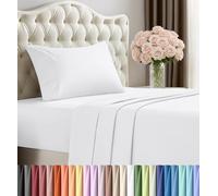 Utopia Bedding Set di lenzuola per letto singolo,3 pezzi, in microfibra spazzolata, resistente al restringimento e allo scolorimento, facile da pulire (singolo, bianco)