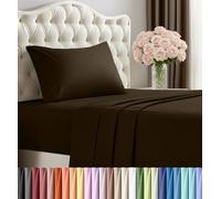 Utopia Bedding - Set di lenzuola per letto singolo, 3 pezzi, in microfibra spazzolata, resistenti al restringimento e allo scolorimento, facile manutenzione (marrone)