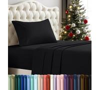 Utopia Bedding - Set di lenzuola per letto singolo, 3 pezzi, in microfibra spazzolata, resistenti al restringimento e allo scolorimento, facile manutenzione (Nero)