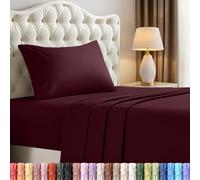 Utopia Bedding, set di lenzuola per letto singolo, 3 pezzi, in microfibra spazzolata, resistenti al restringimento e allo scolorimento, facile manutenzione (bordeaux)