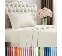 Utopia Bedding - Set di lenzuola per letto singolo, 3 pezzi, in microfibra spazzolata, resistenti al restringimento e allo scolorimento, facile manutenzione (avorio)