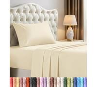 Utopia Bedding - Set di lenzuola per letto singolo, 3 pezzi, in microfibra spazzolata, resistenti al restringimento e allo scolorimento, facile manutenzione (avorio)