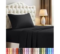 Utopia Bedding - Set di lenzuola per letto singolo, 3 pezzi, in microfibra spazzolata, resistenti al restringimento e allo scolorimento, facile manutenzione (Nero)