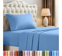 Utopia Bedding, set di lenzuola per letto singolo, 3 pezzi, in microfibra spazzolata, resistenti al restringimento e allo scolorimento, facile manutenzione (blu olandese)