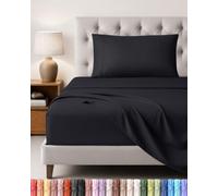 Utopia Bedding Set Lenzuola Letto 3 Pezzi, 90x190cm, Nero