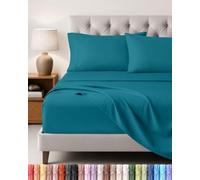 Utopia Bedding Set Lenzuola Letto 4 Pezzi, 150x200cm, Blu Denim | Lenzuolo con Angoli, Lenzuolo Piatto e 2 Federe 50x75 - Matrimoniali - Oeko-Tex Certificato - Poliestre di Microfibra