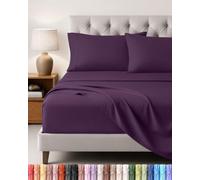Utopia Bedding Set Lenzuola Letto 4 Pezzi, 150x200cm, Porpora | Lenzuolo con Angoli, Lenzuolo Piatto e 2 Federe 50x75 - Matrimoniali - Oeko-Tex Certificato - Poliestre di Microfibra