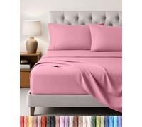 Utopia Bedding Set Lenzuola Letto 4 Pezzi, 150x200cm, Rosa | Lenzuolo con Angoli, Lenzuolo Piatto e 2 Federe 50x75 - Matrimoniali - Oeko-Tex Certificato - Poliestre di Microfibra