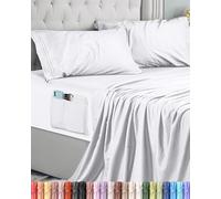 Utopia Bedding Set Lenzuola Letto 4 Pezzi, Bianca, 150x200 cm | Lenzuolo con Angoli con tasca, Lenzuolo Piatto e 2 Federe Ricamate 50x75 - Matrimoniali - Microfibra di Poliestre