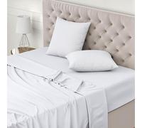 Utopia Bedding - Set Lenzuola Letto Matrimoniali 4 Pezzi 160x200 cm - Spazzolata Poliestre di Microfibra - Oeko-Tex Certificato - Lenzuolo con Angoli, Lenzuolo Piatto e 2 Federe 65x65, Bianco