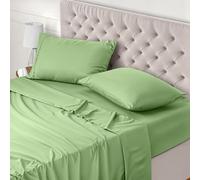 Utopia Bedding - Set Lenzuola Letto Matrimoniali 4 Pezzi 180x200 cm - Spazzolata Poliestre di Microfibra - Oeko-Tex Certificato - Lenzuolo con Angoli, Lenzuolo Piatto e 2 Federe 50x75, Verde Salvia