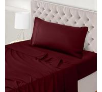 Utopia Bedding - Set Lenzuola Letto Singolo 3 Pezzi 90x190 cm - Spazzolata Poliestre di Microfibra - Oeko-Tex Certificato - Lenzuolo con Angoli, Lenzuolo Piatto e 1 Federa 50x75, Bordeaux
