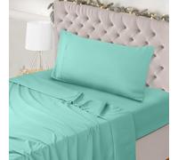 Utopia Bedding - Set Lenzuola Letto Singolo 3 Pezzi 90x190 cm - Spazzolata Poliestre di Microfibra - Oeko-Tex Certificato - Lenzuolo con Angoli, Lenzuolo Piatto e 1 Federa 50x75, Blu Spa