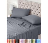 Utopia Bedding - Set Lenzuola Letto Una Piazza e Mezza 4 Pezzi 120x190 cm - Spazzolata Poliestre di Microfibra - Oeko-Tex Certificato - Lenzuolo con Angoli, Lenzuolo Piatto e 2 Federe 50x75, Grigio