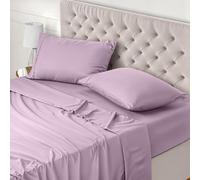 Utopia Bedding - Set Lenzuola Letto Una Piazza e Mezza 4 Pezzi 135x190 cm - Spazzolata Poliestre di Microfibra - Oeko-Tex Certificato - Lenzuolo con Angoli, Lenzuolo Piatto e 2 Federe 50x75, Lavanda