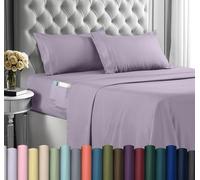 Utopia Bedding Set Lenzuola Ricamate - Microfibra Di Poliestere - Lenzuolo Con Angoli Con Tasche Portaoggetti, Lenzuolo Piatto e Federe Ricamate