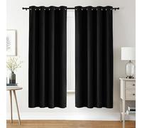 Utopia Bedding Tende Oscuranti Per Interni 2 pezzi (140x175 cm, Nero), Tende Termiche Isolanti per interni Per Camera Da Letto e Soggiorno