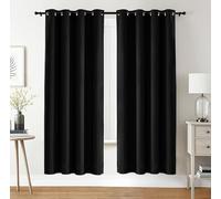 Utopia Bedding Tende Oscuranti Per Interni 2 pezzi (140x220 cm, Nero), Tende Termiche Isolanti per interni Per Camera Da Letto e Soggiorno