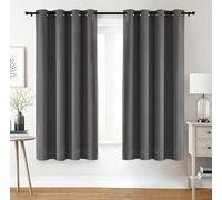 Utopia Bedding Tende oscuranti termiche con occhielli, 2 pannelli, colore grigio, 132 x 160 cm, isolamento acustico, per camera da letto e soggiorno (132 x 160 cm)