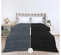 Utopia Bedding Trapunta alternativa, per letto king size, con inserto per letto king size, con linguette angolari, lavabile in lavatrice, copripiumino da solo, per letto king size, king size, colore: nero/grigio