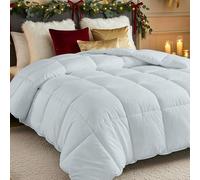 Utopia Bedding Trapunta per letto king size, per tutte le stagioni, con inserti in piuma, con linguette angolari, lavabile in lavatrice (grigio chiaro)