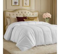 Utopia Bedding Trapunta per letto king size, per tutte le stagioni, con inserti in piuma, con linguette angolari, lavabile in lavatrice (bianco)