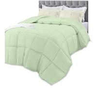 Utopia Bedding Trapunta per letto matrimoniale, per tutte le stagioni, con inserti in piuma, con linguette angolari, lavabile in lavatrice (verde salvia)