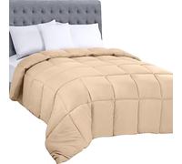Utopia Bedding Trapunta per tutte le stagioni 250 g/m² - Piumone in fibra siliconata in peluche per letto super grande - Cuciture quadrate (king size/super king size californiano, beige)