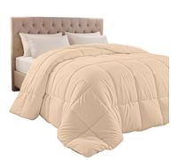 Utopia Bedding Trapunta trapuntata con linguette angolari - Trapunta alternativa, con cuciture a scatola (doppio, beige)