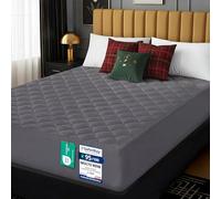 Utopia Bedding Trapuntato Coprimaterasso - Topper Elastico Aderente, Gonna Extra Profonda fino a 30 CM con Motivo a Diamante (160x200 cm, Grigio)