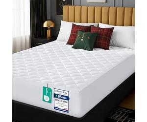 Utopia Bedding Trapuntato Coprimaterasso - Topper Elastico Aderente, Gonna Extra Profonda fino a 30 CM con Motivo a Diamante (90x200 cm, Bianco)